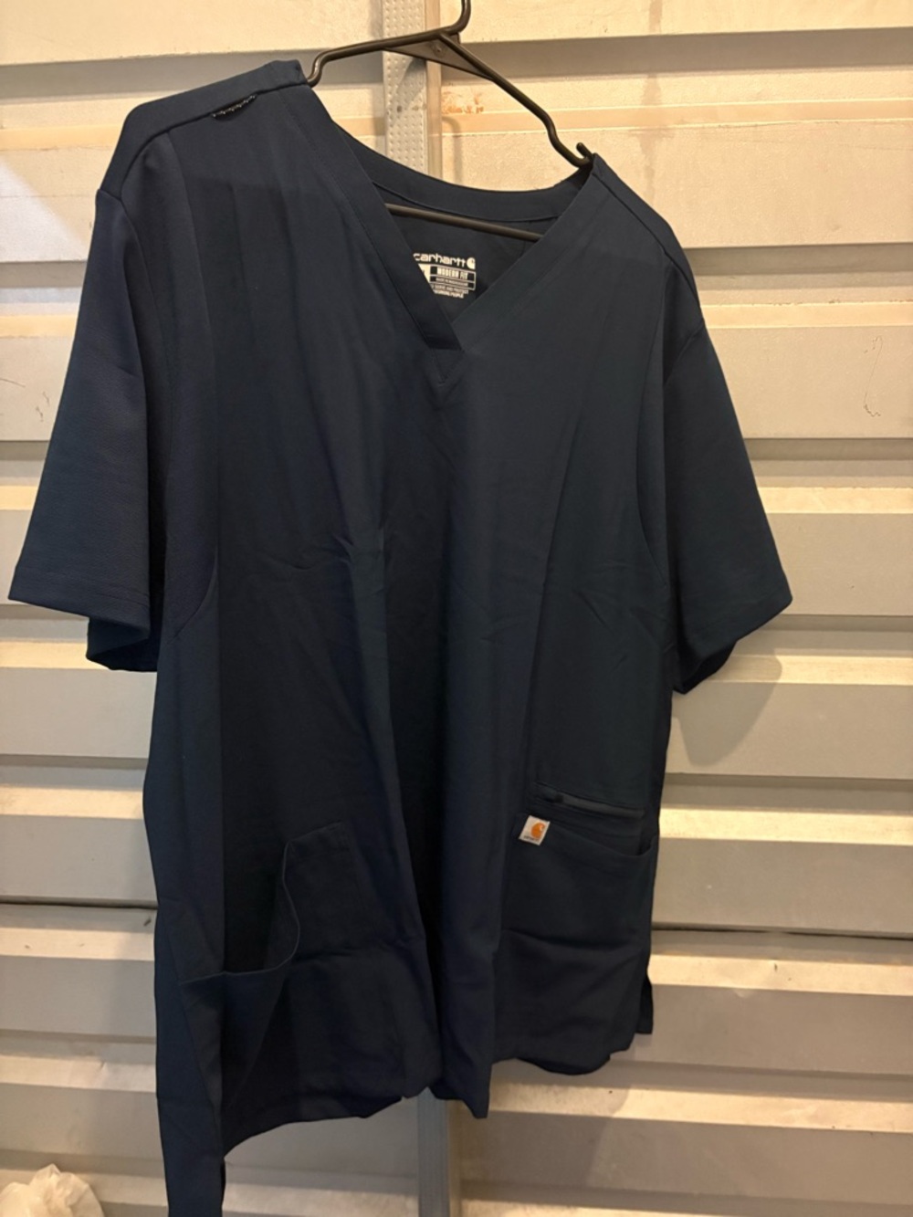 Carhartt Navy V-Neck Short Sleeve Work Tee